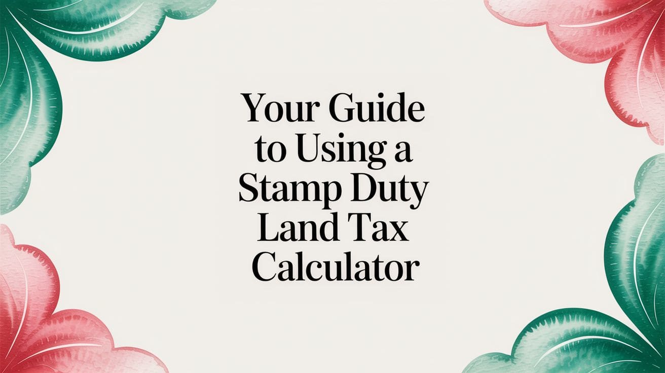 Laptop screen showing a Stamp Duty Land Tax calculator with a property price and estimated SDLT displayed on screen