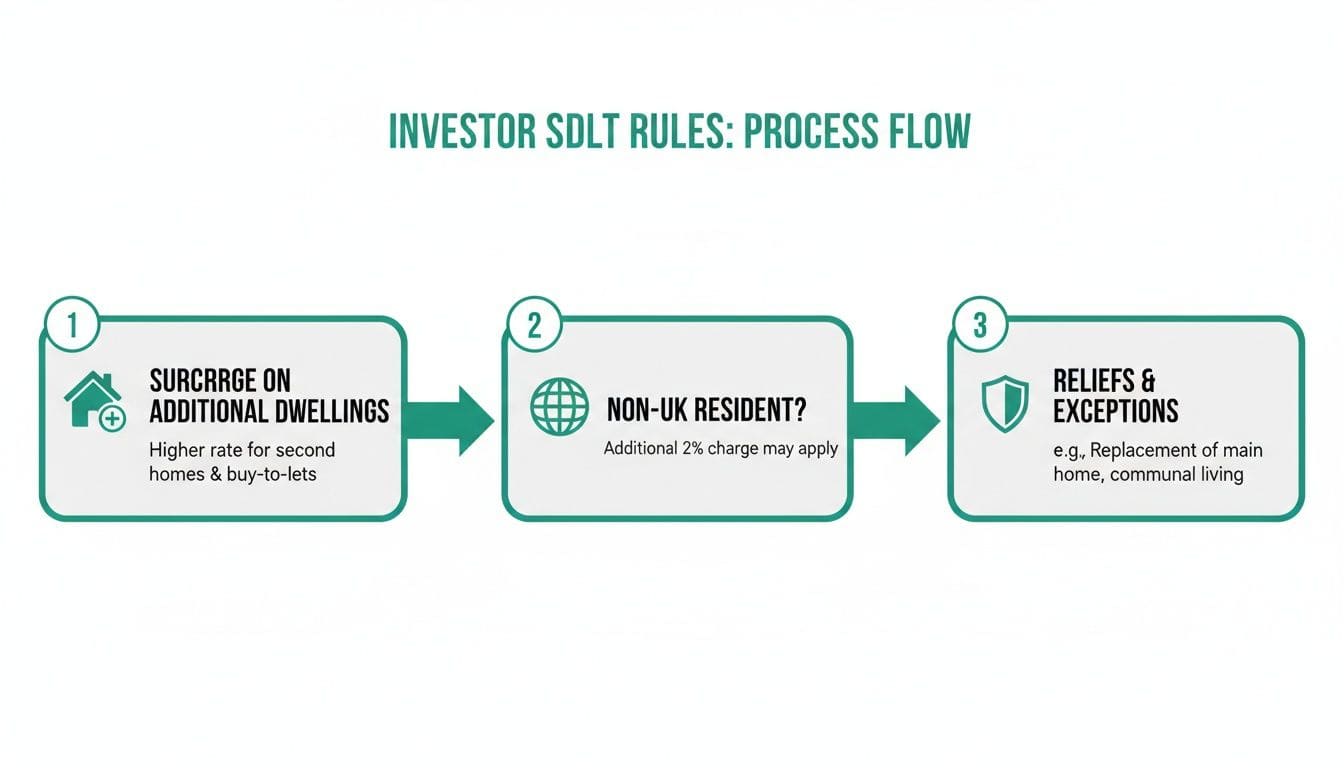 Calendar showing circled 14-day deadline with SDLT1 tax form and fountain pen on desk