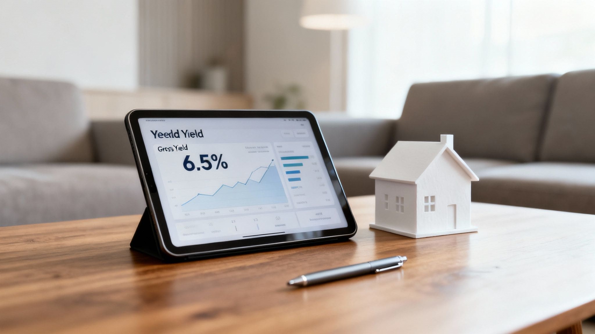 Flowchart showing historical yield compression from decreasing interest rates to increasing property prices to decreasing rental yields